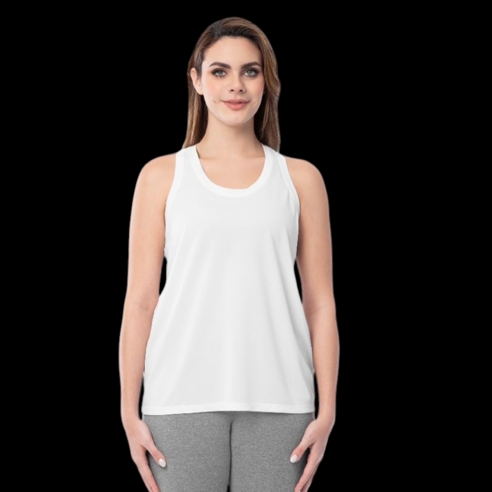 Athletic Works Plus Size Racer Back Tank Top, White Size XXXL - Picture 2 of 8